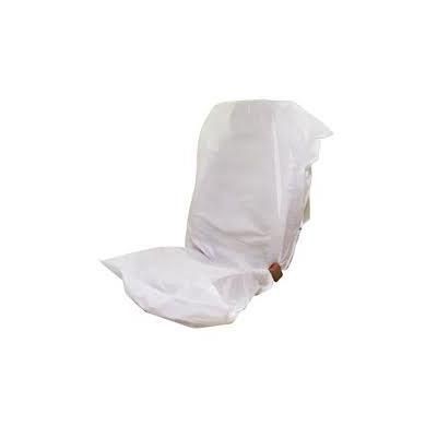 PLAIN DISPOSABLE CAR SEAT COVER HEAVY DUTY in White - Plain Stock Only